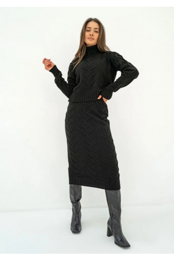 Roxen - Black knitted midi... 2