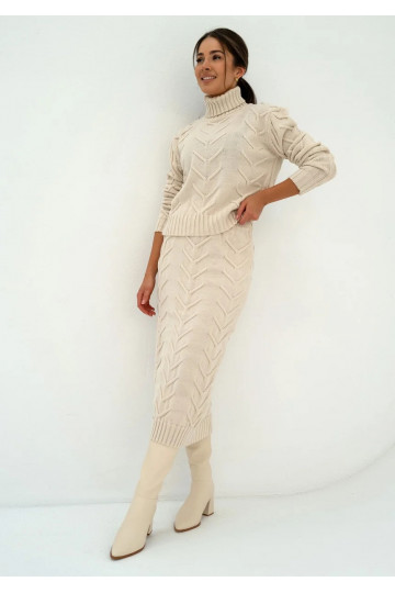 Roxen - Ecru knitted midi...