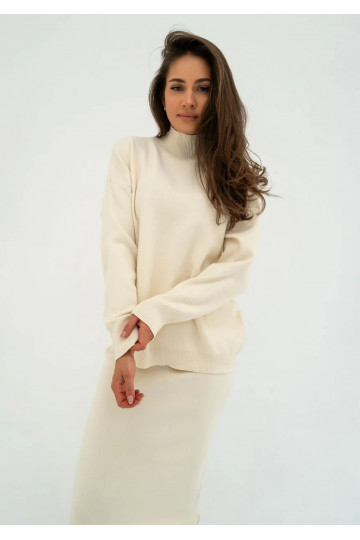 Malte - Ecru knitted polo...