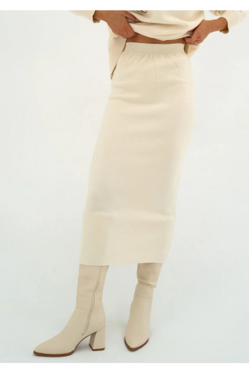 Malte - Ecru knitted midi...