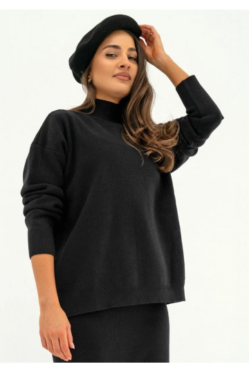 Malte - Black knitted polo...