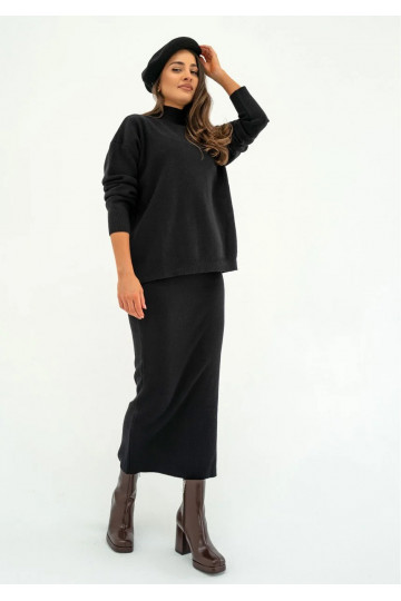 Malte - Black knitted midi... 2