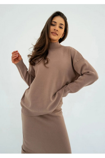 Malte - Taupe knitted polo...