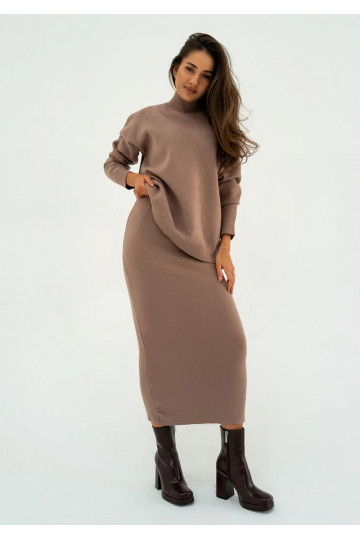Malte - Taupe knitted midi... 2