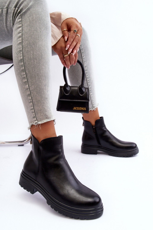 Leather Low-Top Boots Black Foteini Leather Low-Top Boots Black Foteini