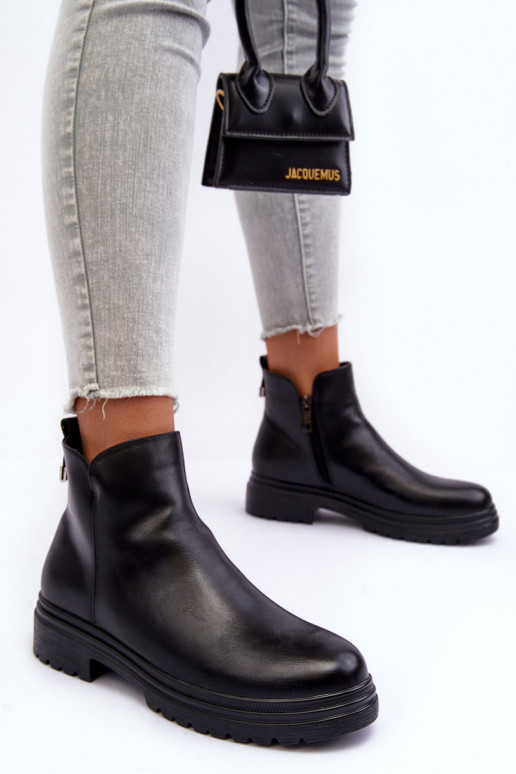 Leather Low-Top Boots Black Foteini Leather Low-Top Boots Black Foteini