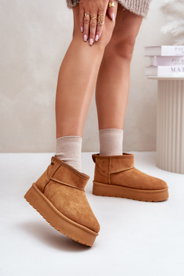 Low Snow Boots On Platform Big Star Camel 2