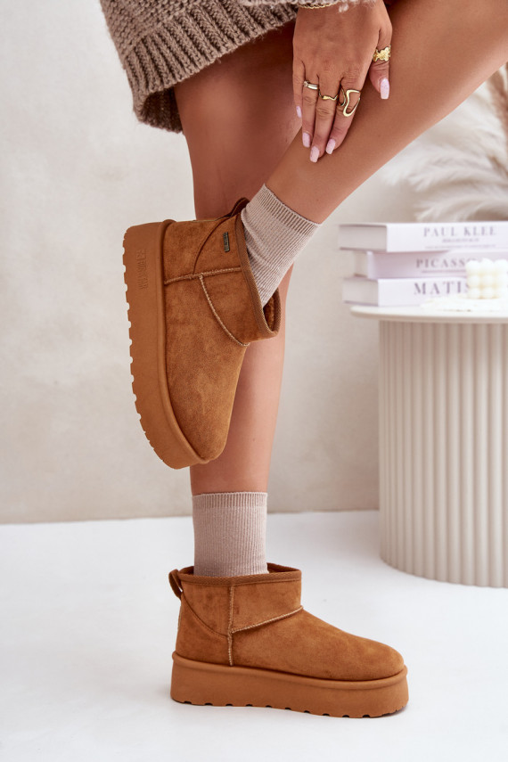 Low Snow Boots On Platform Big Star Camel