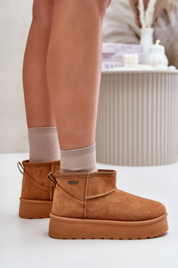 Low Snow Boots On Platform Big Star Camel