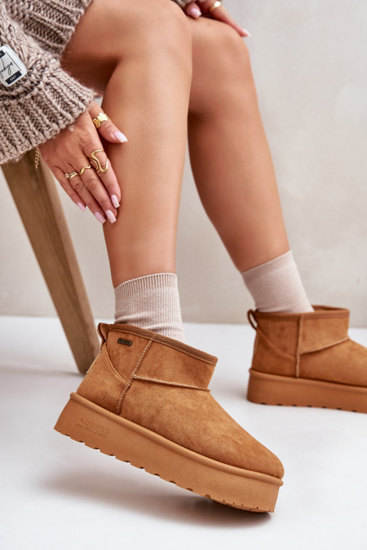 Low Snow Boots On Platform Big Star Camel