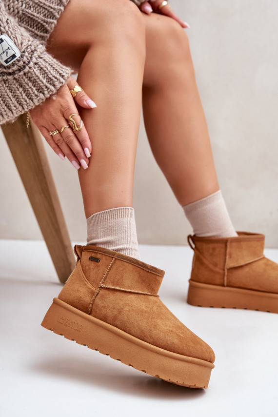 Low Snow Boots On Platform Big Star Camel
