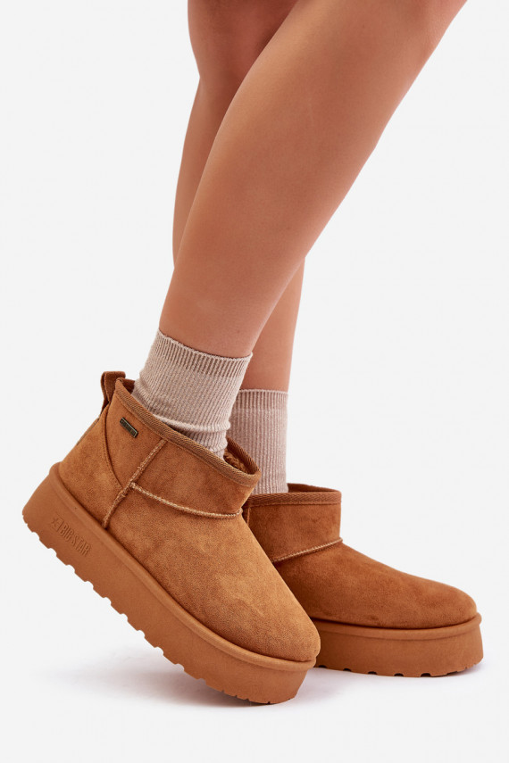 Low Snow Boots On Platform Big Star Camel