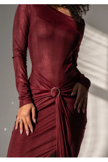 Aisha - Claret maxi evening...