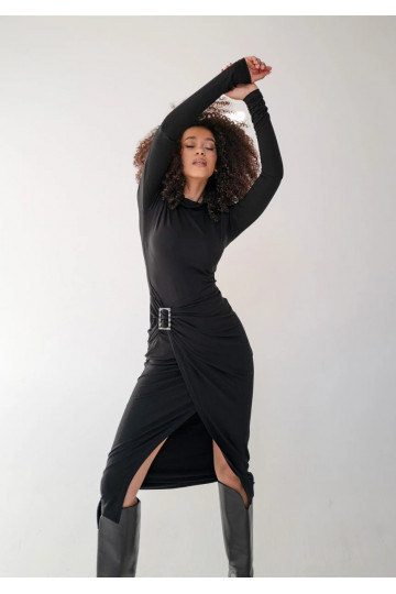 Miya - Black midi dress