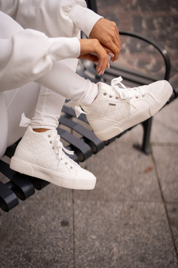 Warmed Women's Sneakers With Stitches White Big Star OO274A479 2