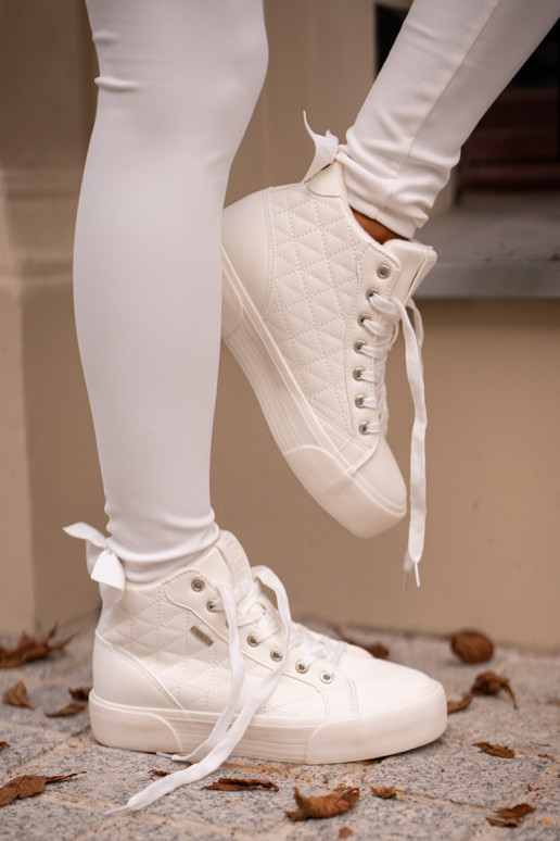 Warmed Women's Sneakers With Stitches White Big Star OO274A479 Warmed Women's Sneakers With Stitches White Big Star OO274A479