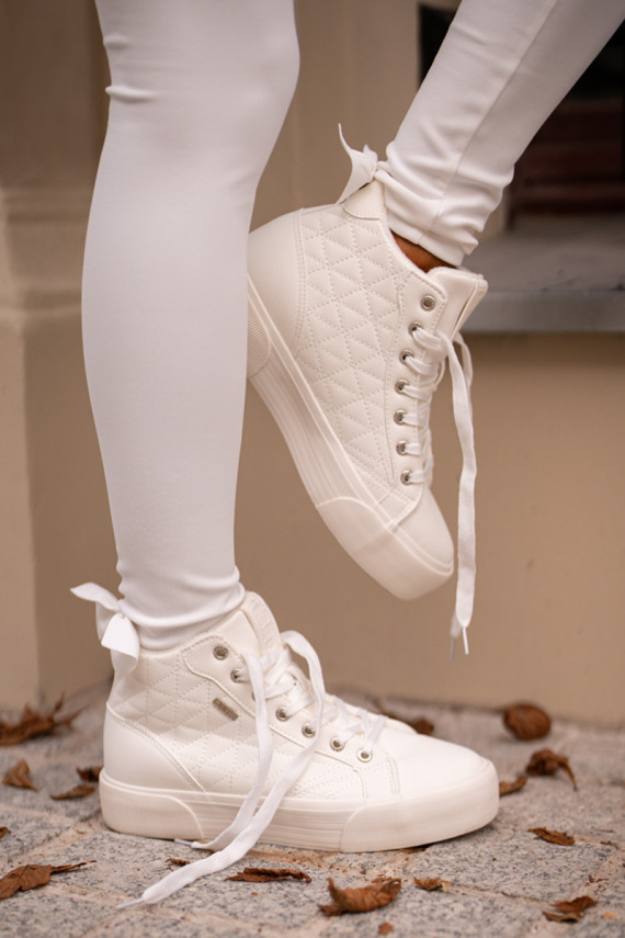 Warmed Women's Sneakers With Stitches White Big Star OO274A479