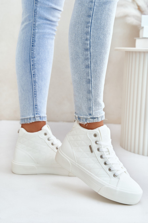 Warmed Women's Sneakers With Stitches White Big Star OO274A479 Warmed Women's Sneakers With Stitches White Big Star OO274A479