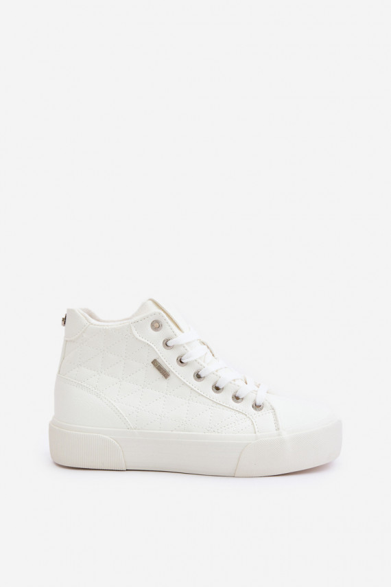 Warmed Women's Sneakers With Stitches White Big Star OO274A479