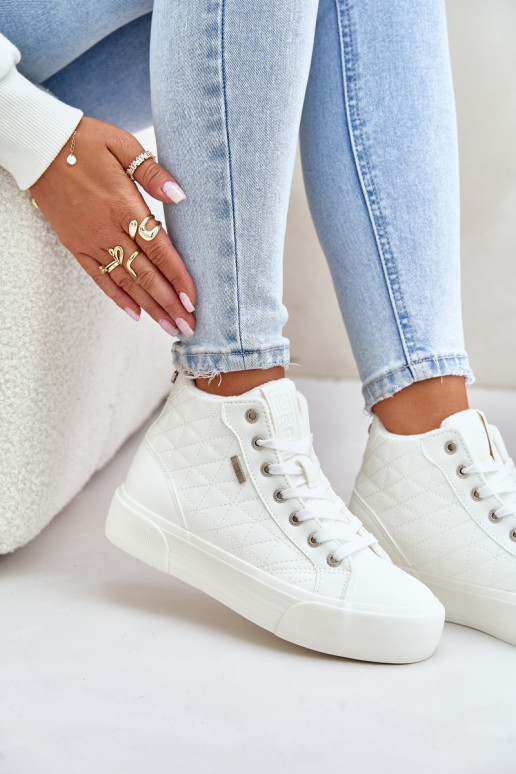 Warmed Women's Sneakers With Stitches White Big Star OO274A479 Warmed Women's Sneakers With Stitches White Big Star OO274A479