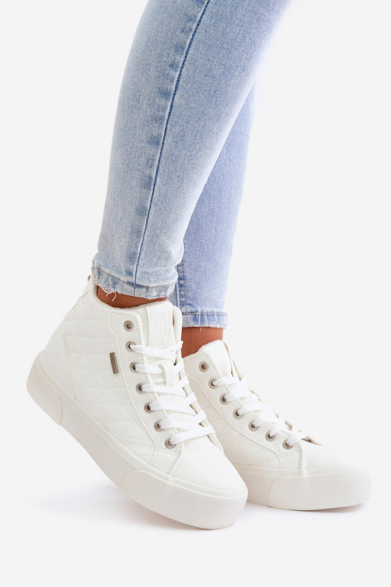 Warmed Women's Sneakers With Stitches White Big Star OO274A479