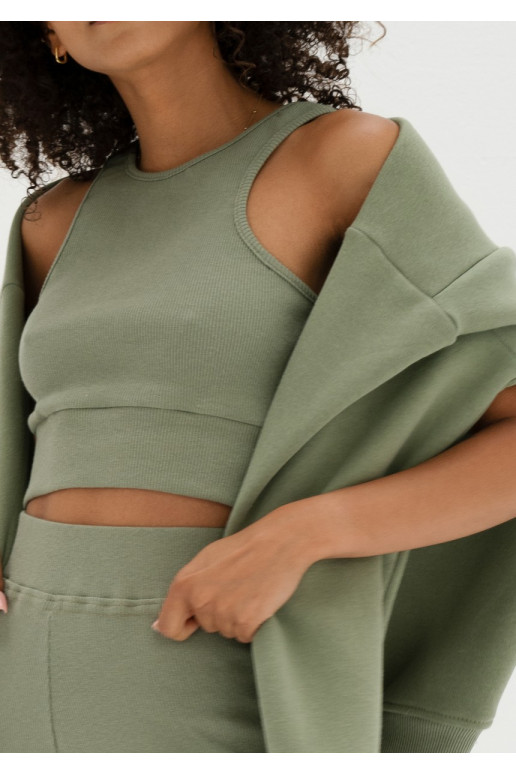 Hype - Olive green knitted short top Hype - Olive green knitted short top