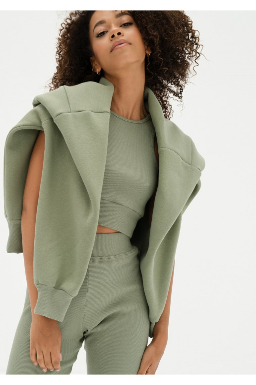 Hype - Olive green knitted short top Hype - Olive green knitted short top