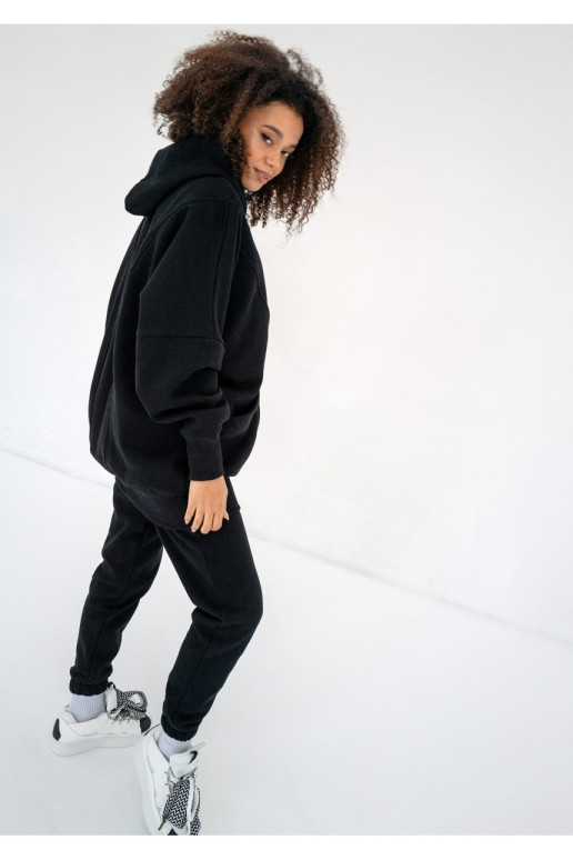 Amala - Black oversize zipped hoodie