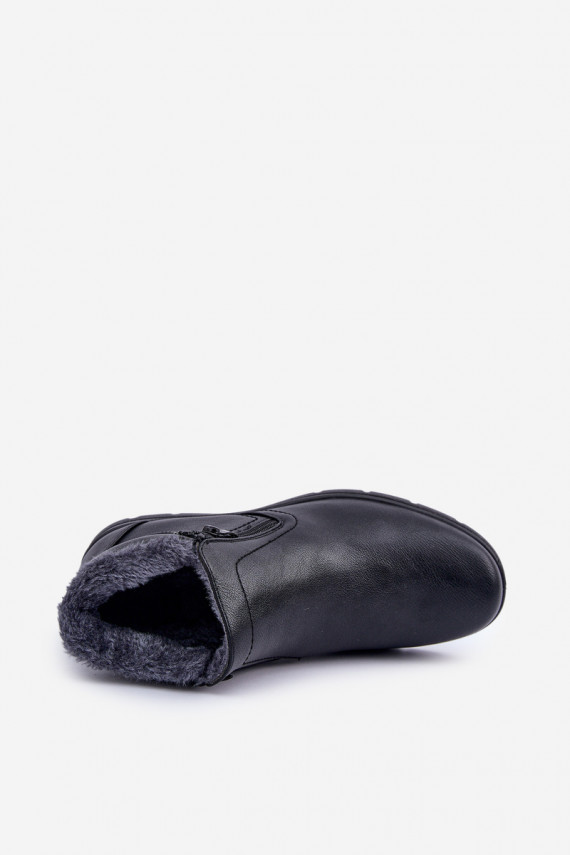 Warm Men's Boots Made Of Eco Leather Black Daniello