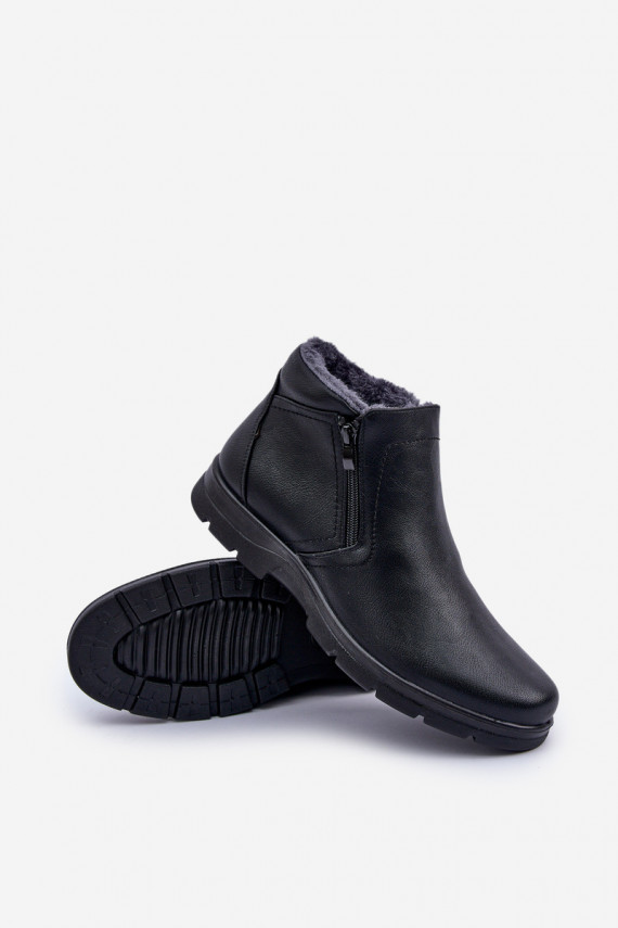 Warm Men's Boots Made Of Eco Leather Black Daniello