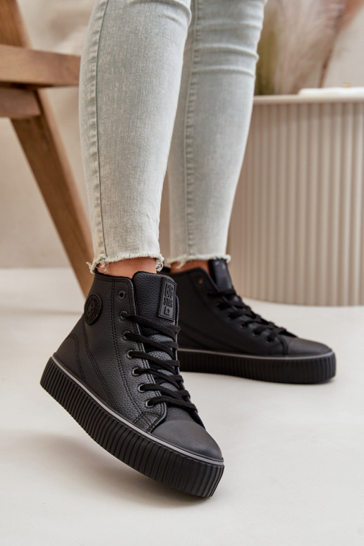 Women's Insulated Sneakers Made Of Eco Leather Big Star OO274790 Black