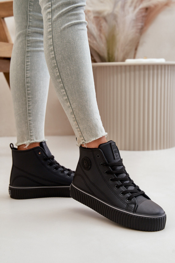 Women's Insulated Sneakers Made Of Eco Leather Big Star Black