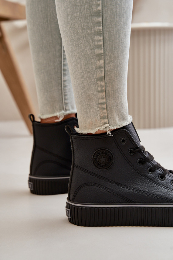 Women's Insulated Sneakers Made Of Eco Leather Big Star Black