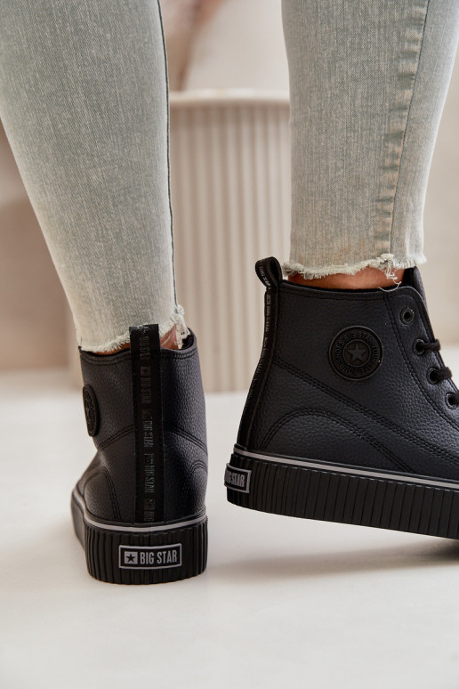 Women's Insulated Sneakers Made Of Eco Leather Big Star OO274790 Black