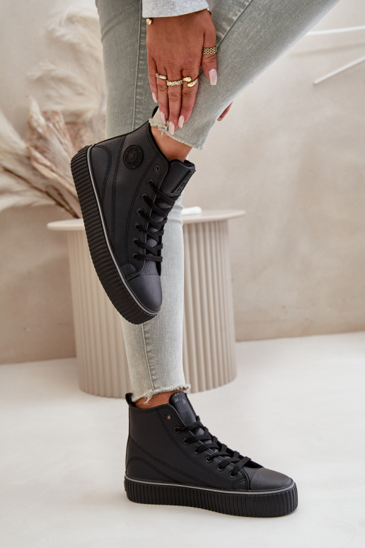 Women's Insulated Sneakers Made Of Eco Leather Big Star Black
