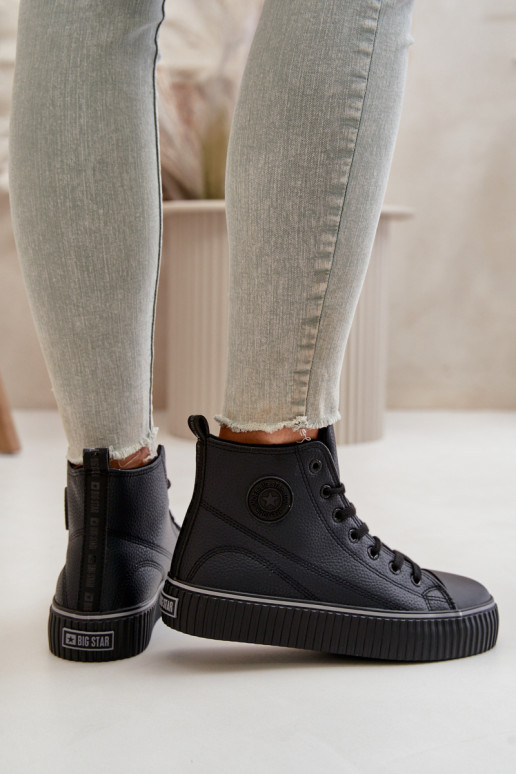 Women's Insulated Sneakers Made Of Eco Leather Big Star Black