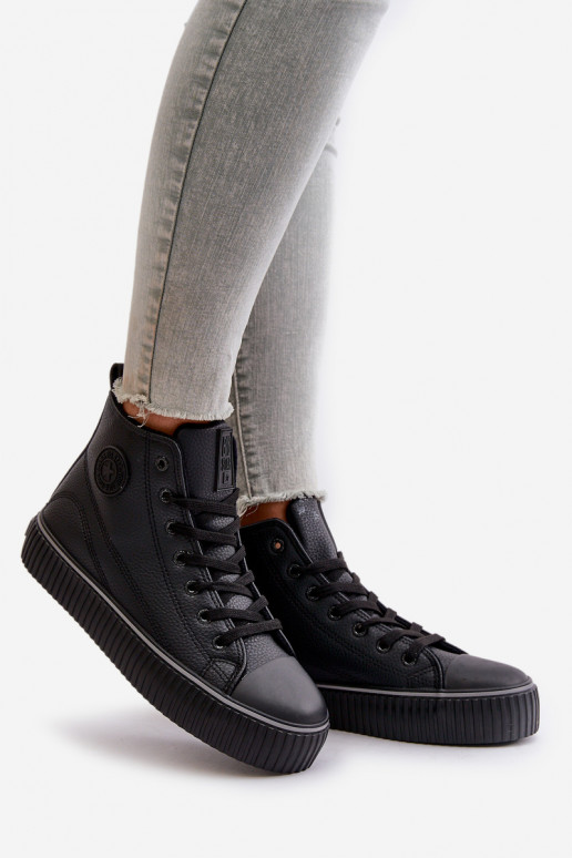 Women's Insulated Sneakers Made Of Eco Leather Big Star Black