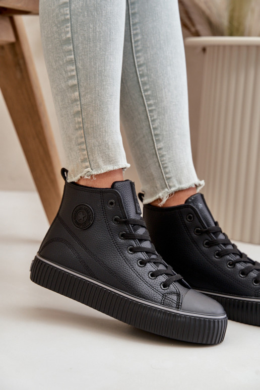 Women's Insulated Sneakers Made Of Eco Leather Big Star OO274790 Black