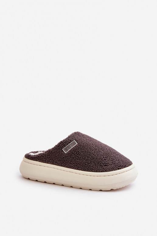 Warm Slippers On Thick Sole Big Star MM274134 Dark Gray Warm Slippers On Thick Sole Big Star MM274134 Dark Gray