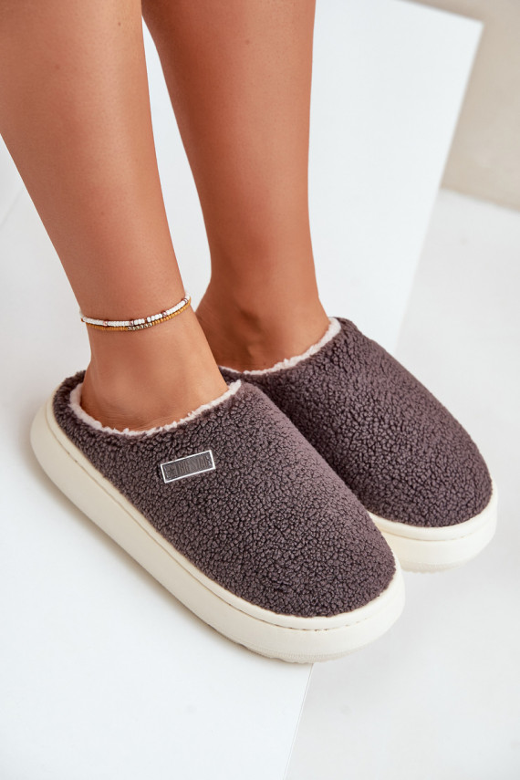 Warm Slippers On Thick Sole Big Star MM274134 Dark Gray