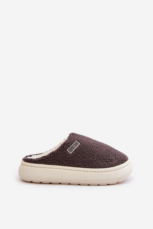 Warm Slippers On Thick Sole Big Star MM274134 Dark Gray Warm Slippers On Thick Sole Big Star MM274134 Dark Gray