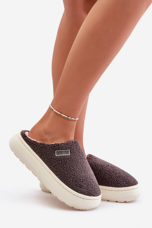 Warm Slippers On Thick Sole Big Star MM274134 Dark Gray Warm Slippers On Thick Sole Big Star MM274134 Dark Gray