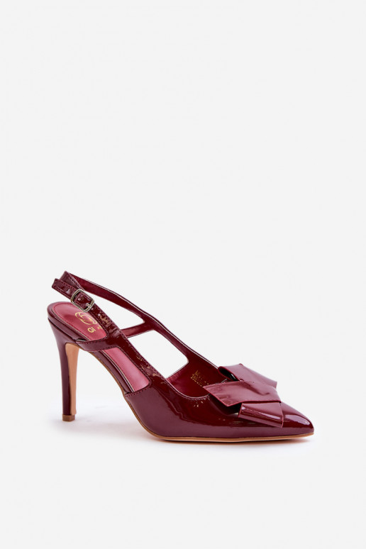 Patent Heels With Open Heel Burgundy Auroravia Patent Heels With Open Heel Burgundy Auroravia