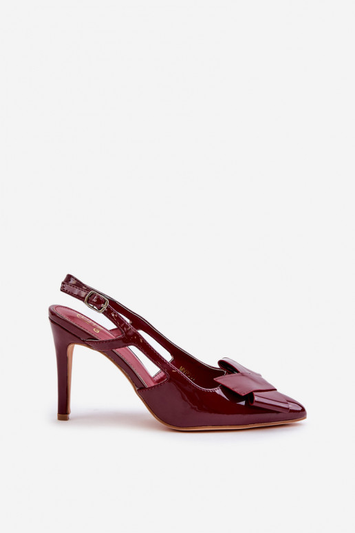 Patent Heels With Open Heel Burgundy Auroravia Patent Heels With Open Heel Burgundy Auroravia
