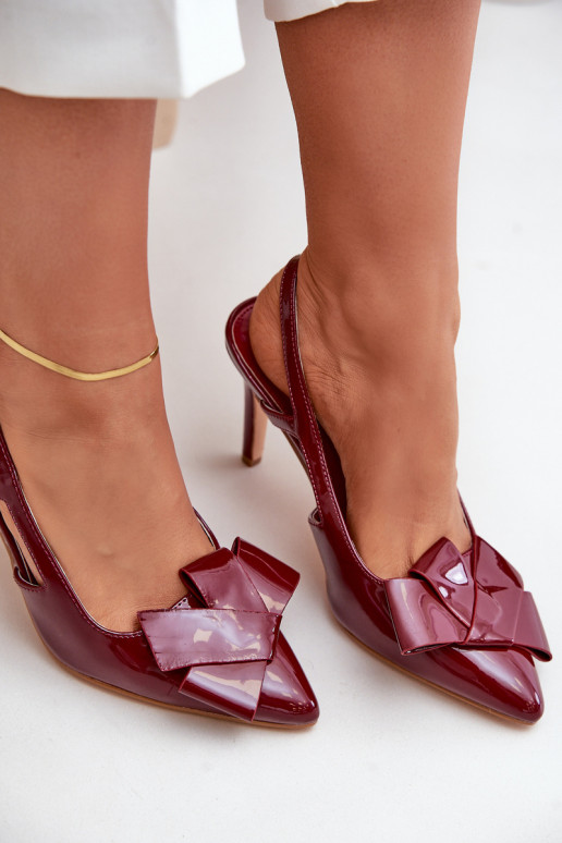 Patent Heels With Open Heel Burgundy Auroravia Patent Heels With Open Heel Burgundy Auroravia