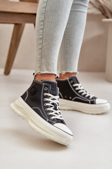 Warm Women's Platform Sneakers Eco Leather Big Star Pink 2