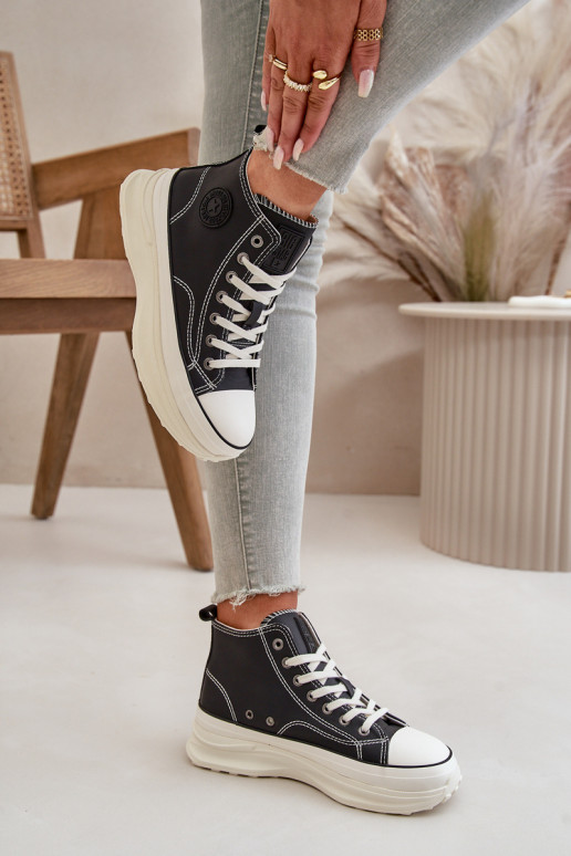 Warm Women's Platform Sneakers Eco Leather Big Star Pink