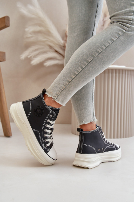 Warm Women's Platform Sneakers Eco Leather Big Star Pink