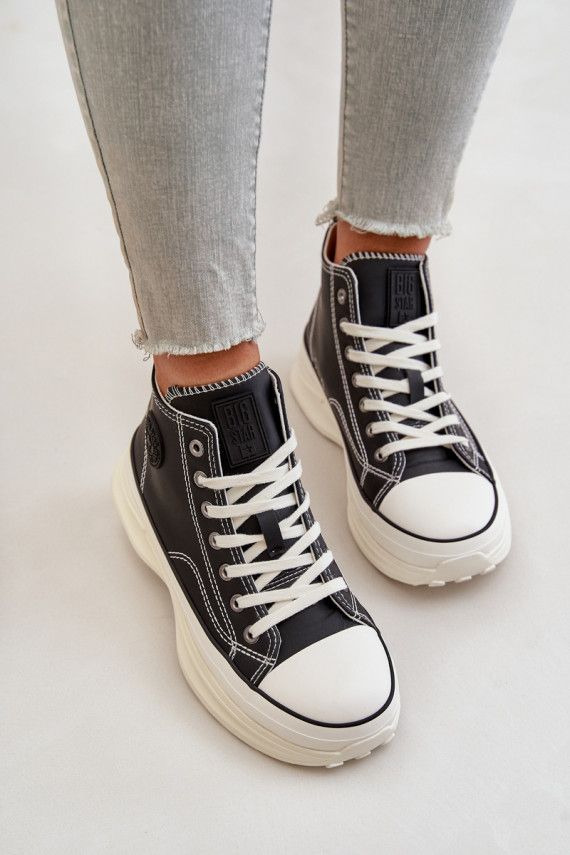 Warm Women's Platform Sneakers Eco Leather Big Star Pink