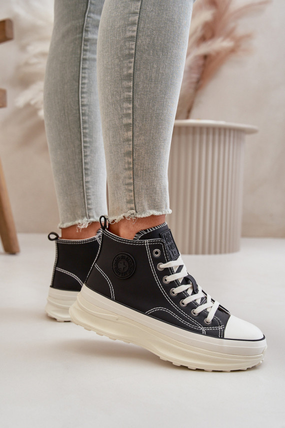 Warm Women's Platform Sneakers Eco Leather Big Star Pink
